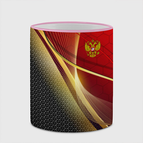 Кружка цветная RUSSIA SPORT: Gold Collection / 3D-Розовый кант – фото 2