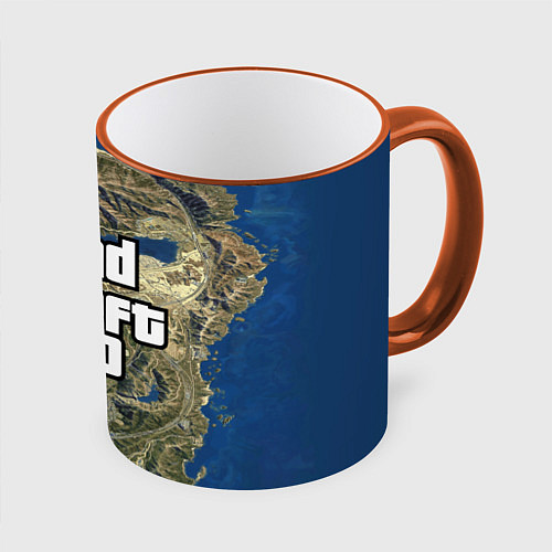 Кружка цветная GTA / 3D-Оранжевый кант – фото 1