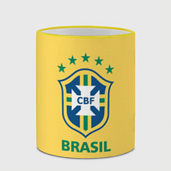 Кружка 3D Brazil Team, цвет: 3D-желтый кант — фото 2
