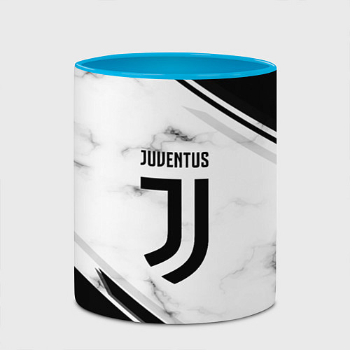 Кружка цветная Juventus / 3D-Белый + небесно-голубой – фото 2