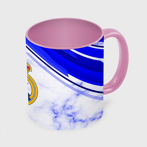 Кружка цветная Real Madrid / 3D-Белый + розовый – фото 1