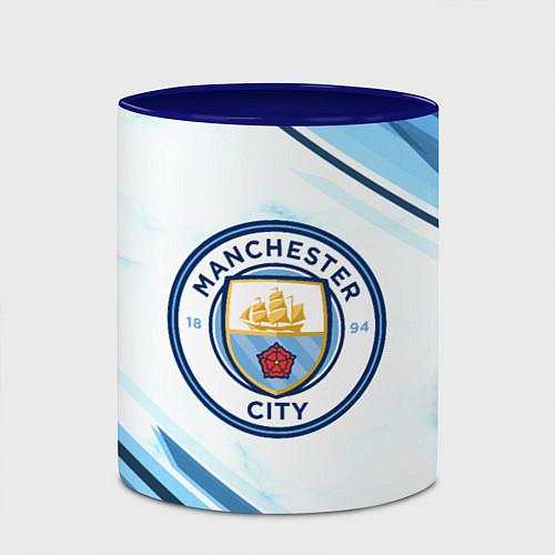 Кружка цветная Manchester city / 3D-Белый + синий – фото 2