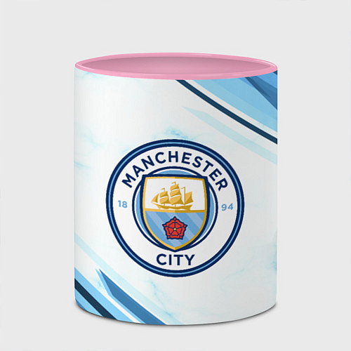 Кружка цветная Manchester city / 3D-Белый + розовый – фото 2