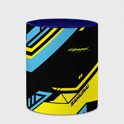 Кружка цветная Cyberpunk 2077: Samurai / 3D-Белый + синий – фото 2