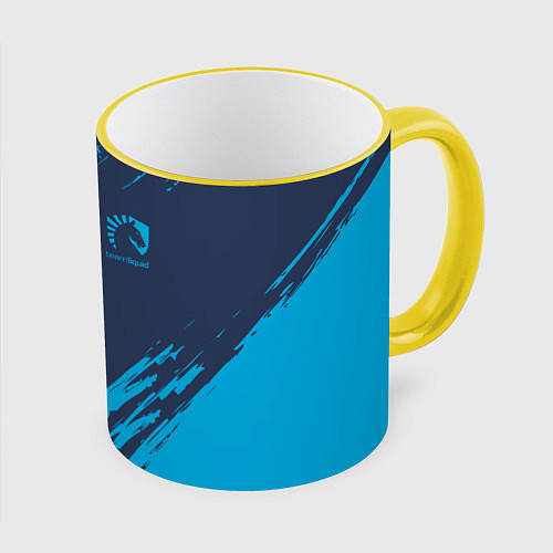 Кружка цветная Team Liquid: Abstract Style / 3D-Желтый кант – фото 1