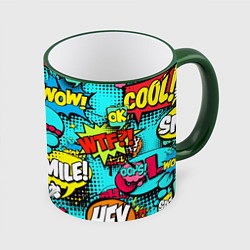 Кружка 3D Кислотный поп-арт, цвет: 3D-зеленый кант
