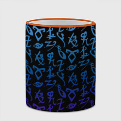 Кружка 3D Blue Runes, цвет: 3D-оранжевый кант — фото 2