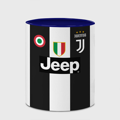 Кружка цветная FC Juventus 18-19 / 3D-Белый + синий – фото 2