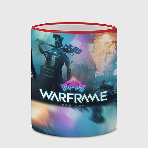 Кружка цветная WARFRAME FORTUNA / 3D-Красный кант – фото 2