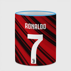 Кружка 3D Ronaldo 7: Red Sport, цвет: 3D-небесно-голубой кант — фото 2