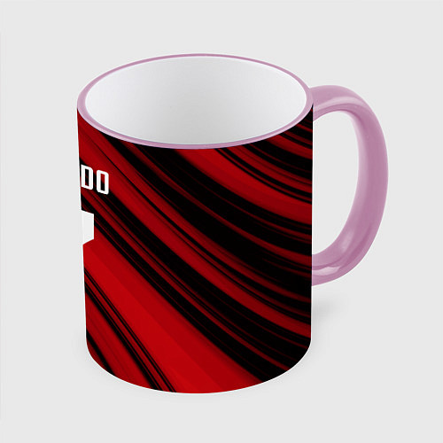 Кружка цветная Ronaldo 7: Red Sport / 3D-Розовый кант – фото 1