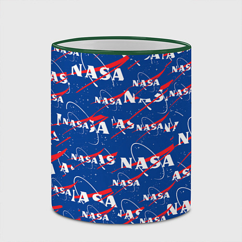 Кружка цветная NASA: Logo Pattern / 3D-Зеленый кант – фото 2