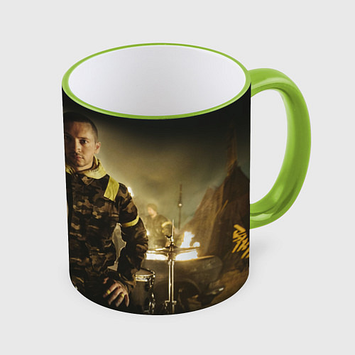 Кружка цветная 21 Pilots Boys / 3D-Светло-зеленый кант – фото 1