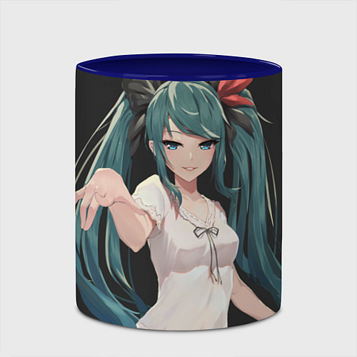 Кружка цветная Hatsune Miku / 3D-Белый + синий – фото 2