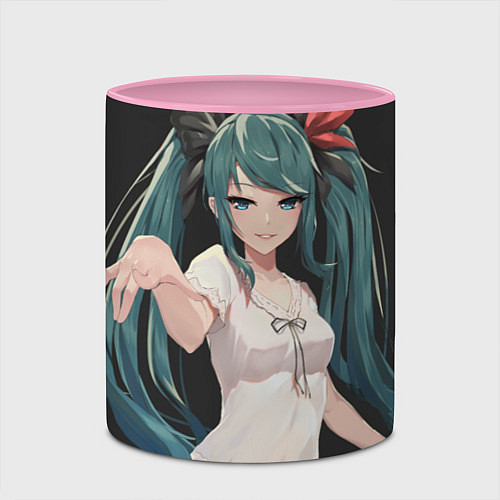 Кружка цветная Hatsune Miku / 3D-Белый + розовый – фото 2