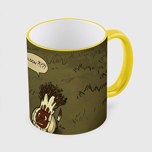 Кружка цветная Wilson outcast / 3D-Желтый кант – фото 1