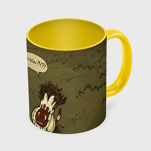 Кружка цветная Wilson outcast / 3D-Белый + желтый – фото 1