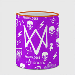 Кружка 3D Watch Dogs 2: Violet Pattern, цвет: 3D-оранжевый кант — фото 2