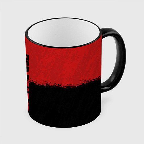 Кружка цветная RDD 2: Red & Black / 3D-Черный кант – фото 1