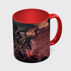 Кружка 3D Merciless Predator, цвет: 3D-белый + красный