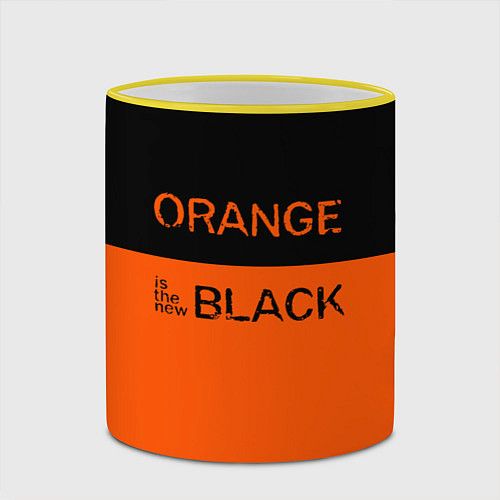 Кружка цветная Orange Is the New Black / 3D-Желтый кант – фото 2