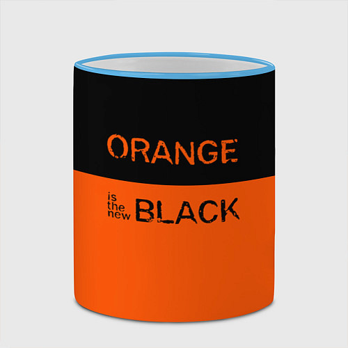 Кружка цветная Orange Is the New Black / 3D-Небесно-голубой кант – фото 2