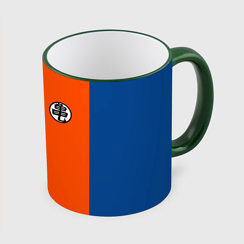 Кружка цветная DBZ: Kame Senin Kanji Emblem / 3D-Зеленый кант – фото 1