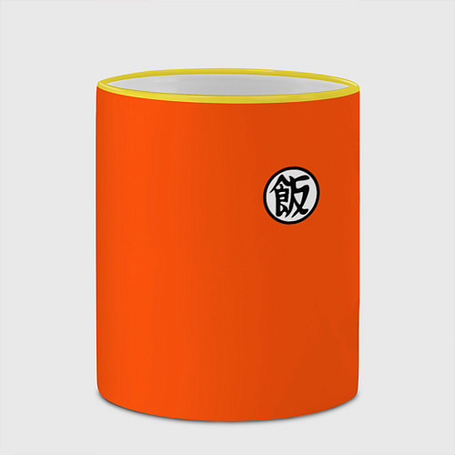 Кружка цветная DBZ: Gohan Kanji Emblem / 3D-Желтый кант – фото 2