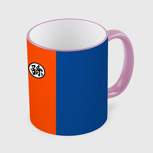Кружка цветная DBZ: Goku Kanji Emblem / 3D-Розовый кант – фото 1