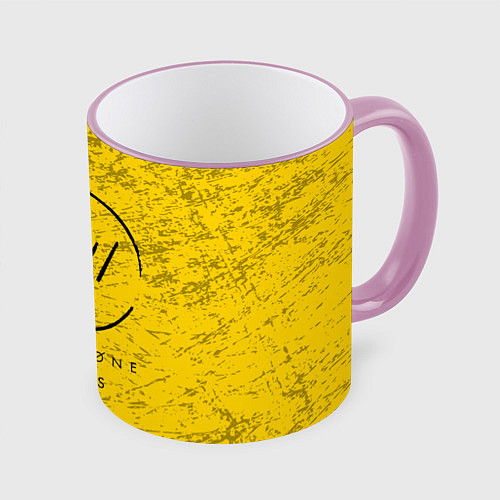 Кружка цветная 21 Pilots: Yellow Grunge / 3D-Розовый кант – фото 1