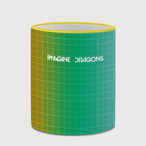 Кружка цветная Imagine Dragons: Evolve Grid / 3D-Желтый кант – фото 2