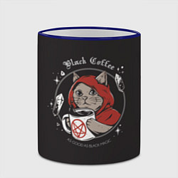 Кружка 3D Black Cat, Black Coffee, цвет: 3D-синий кант — фото 2