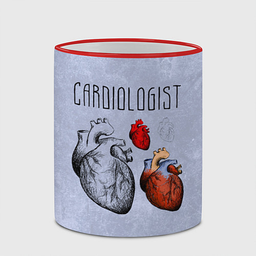 Кружка цветная Cardiologist / 3D-Красный кант – фото 2