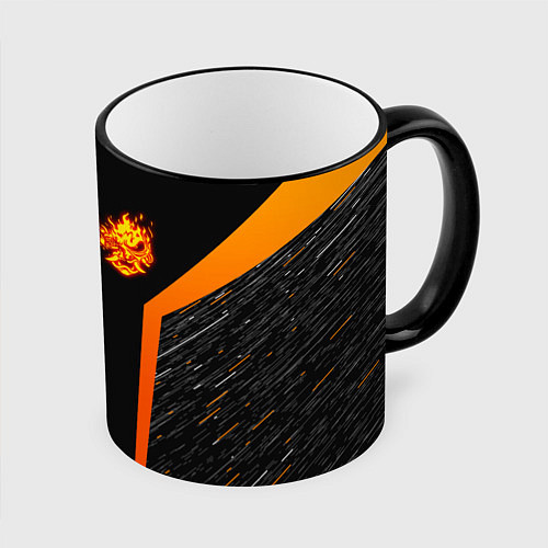Кружка цветная Cyberpunk 2077: Samurai Style / 3D-Черный кант – фото 1