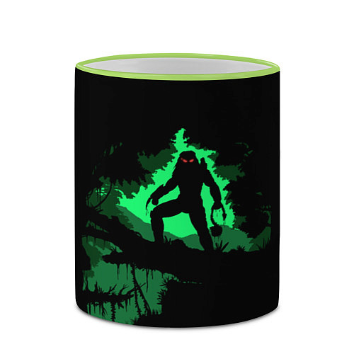 Кружка цветная Хищник в лесу / 3D-Светло-зеленый кант – фото 2