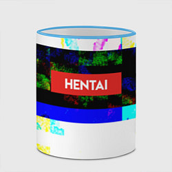 Кружка 3D Hentai Glitch 3, цвет: 3D-небесно-голубой кант — фото 2