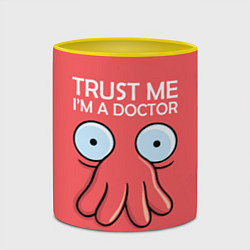 Кружка 3D Trust Me I'm a Doctor, цвет: 3D-белый + желтый — фото 2