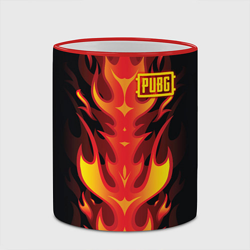 Кружка цветная PUBG: Hell Flame / 3D-Красный кант – фото 2