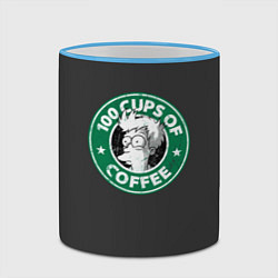 Кружка 3D 100 cups of coffee, цвет: 3D-небесно-голубой кант — фото 2