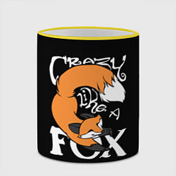 Кружка 3D Crazy Like a Fox, цвет: 3D-желтый кант — фото 2