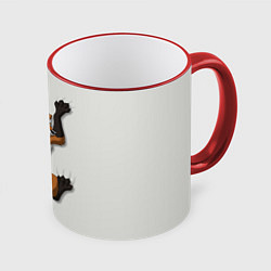 Кружка 3D Лис вцепился, цвет: 3D-красный кант