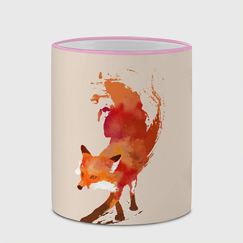 Кружка цветная Paint Fox / 3D-Розовый кант – фото 2