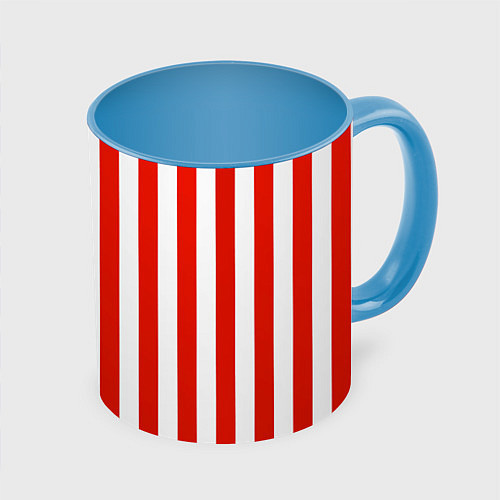 Кружка цветная American Patriot / 3D-Белый + небесно-голубой – фото 1