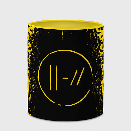 Кружка цветная 21 Pilots: Yellow & Black / 3D-Белый + желтый – фото 2
