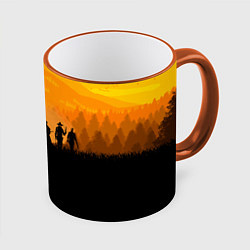 Кружка 3D Red Dead Redemption: Orange Sun, цвет: 3D-оранжевый кант