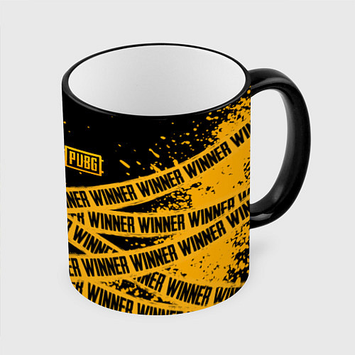 Кружка цветная PUBG: Only Winner / 3D-Черный кант – фото 1