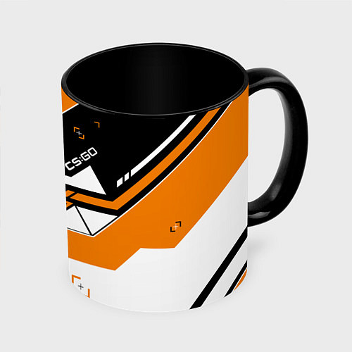 Кружка цветная CS:GO Asiimov Inverted / 3D-Белый + черный – фото 1