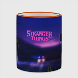 Кружка 3D Stranger Things: Neon Road, цвет: 3D-оранжевый кант — фото 2