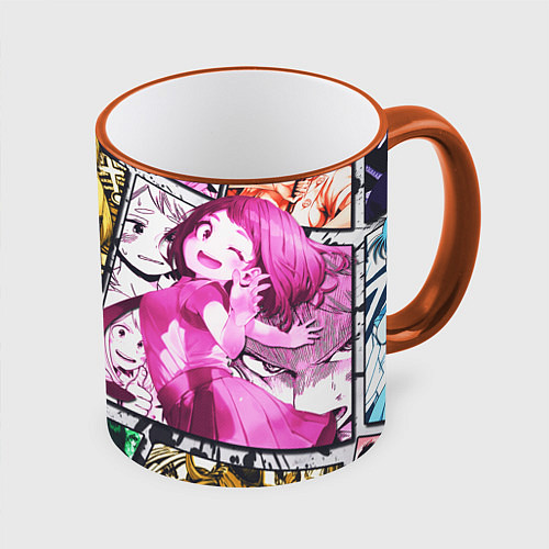 Кружка цветная Аниме героини / 3D-Оранжевый кант – фото 1