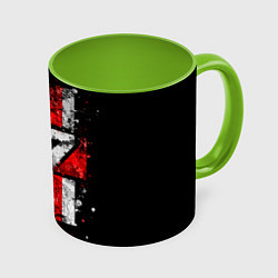 Кружка 3D Mass Effect N7, цвет: 3D-белый + светло-зеленый
